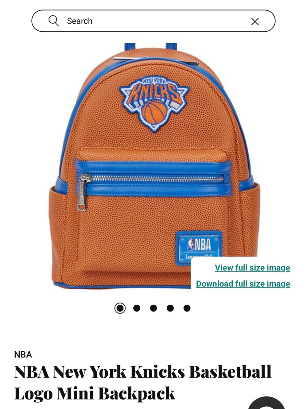 Loungefly New York Knicks Orange and Blue Mini Backpack brand new
